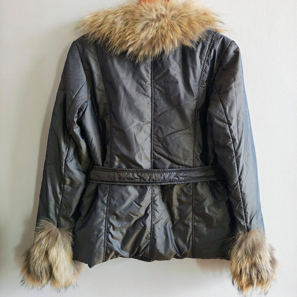 Vintage Fur Trimmed Belted Jacket - Picture 5 of 14